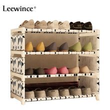 Load image into Gallery viewer, Leewince Simple Shoe Cabinets Ironwork Multi-layer Assembly of Shoe Rack with Modern Simple Dustproof Shoe Cabinet 50cm Hight