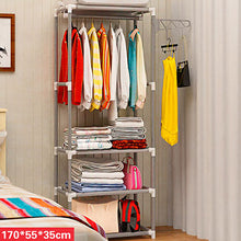 Load image into Gallery viewer, Actionclub Simple Metal Iron Coat Rack Floor Standing Clothes Hanging Storage Shelf Clothes Hanger Racks Bedroom Furniture