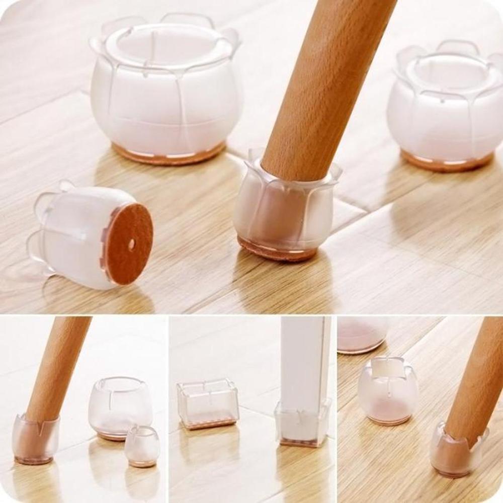 16pcs Silicone Chair Leg Caps Feet Pads Furniture Table Covers Socks Floor Protectors Round Bottom Non-Slip Cups Diameter 20mm